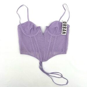 Urban Outfitters Lilac Lace Back Corset Top Size L